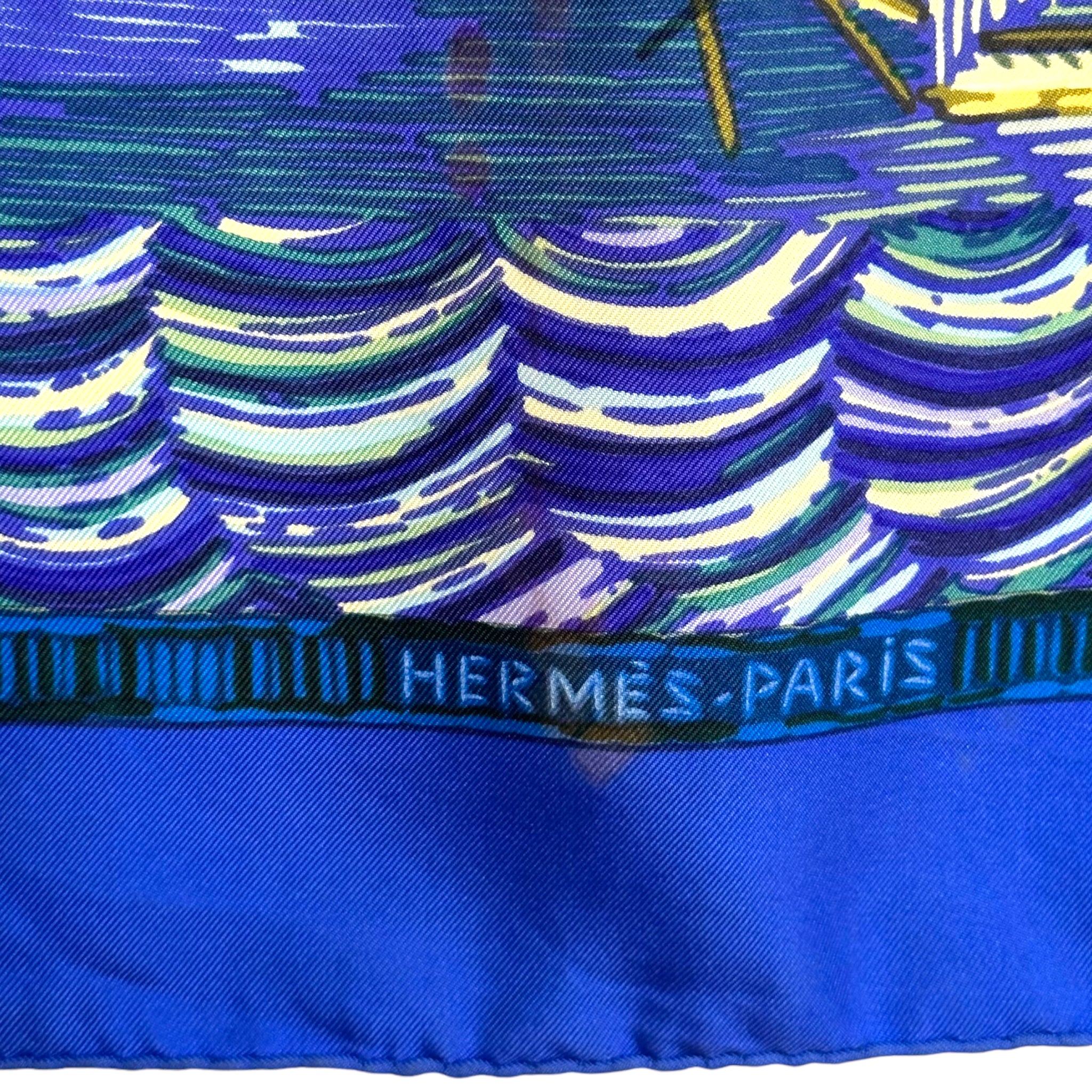 Naïve marine print - HERMES SCARF 90 cm