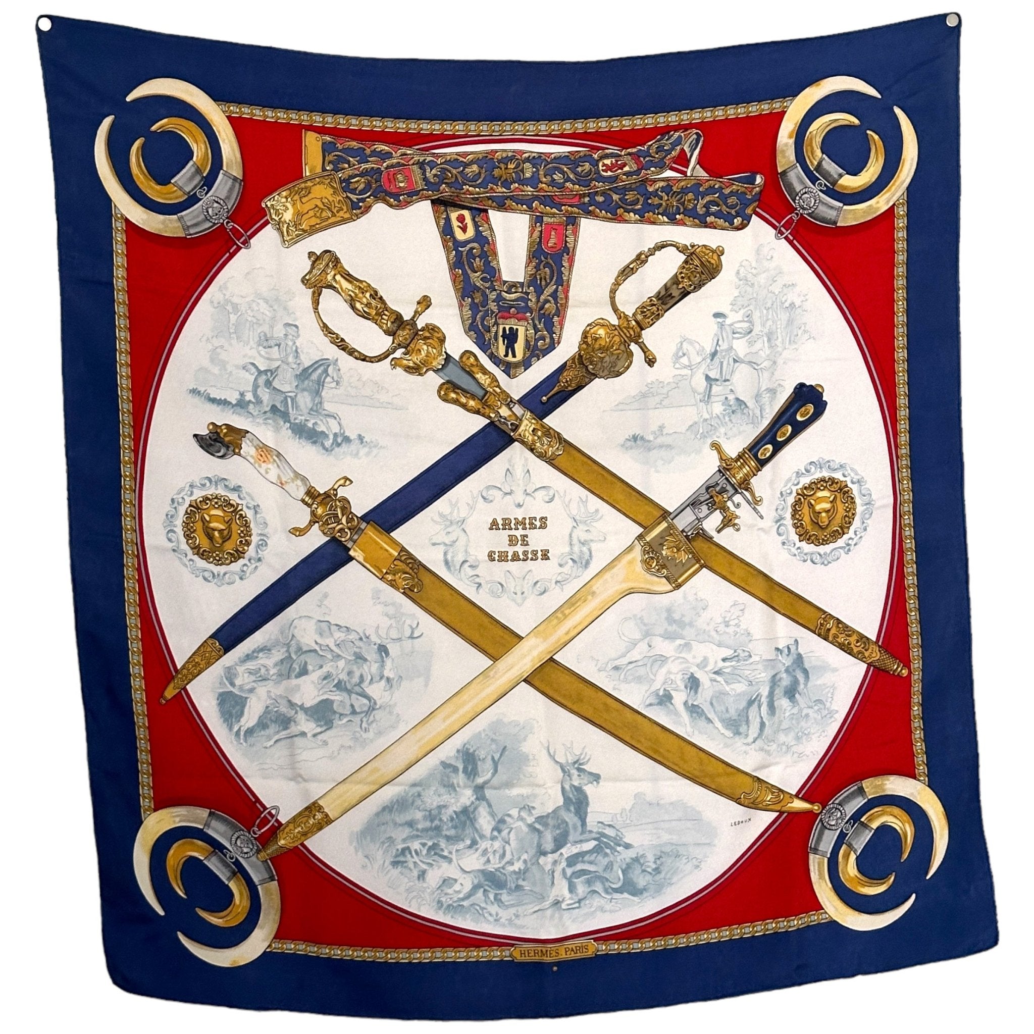 Armes de chasse - FOULARD HERMES 90CM - Carré Society