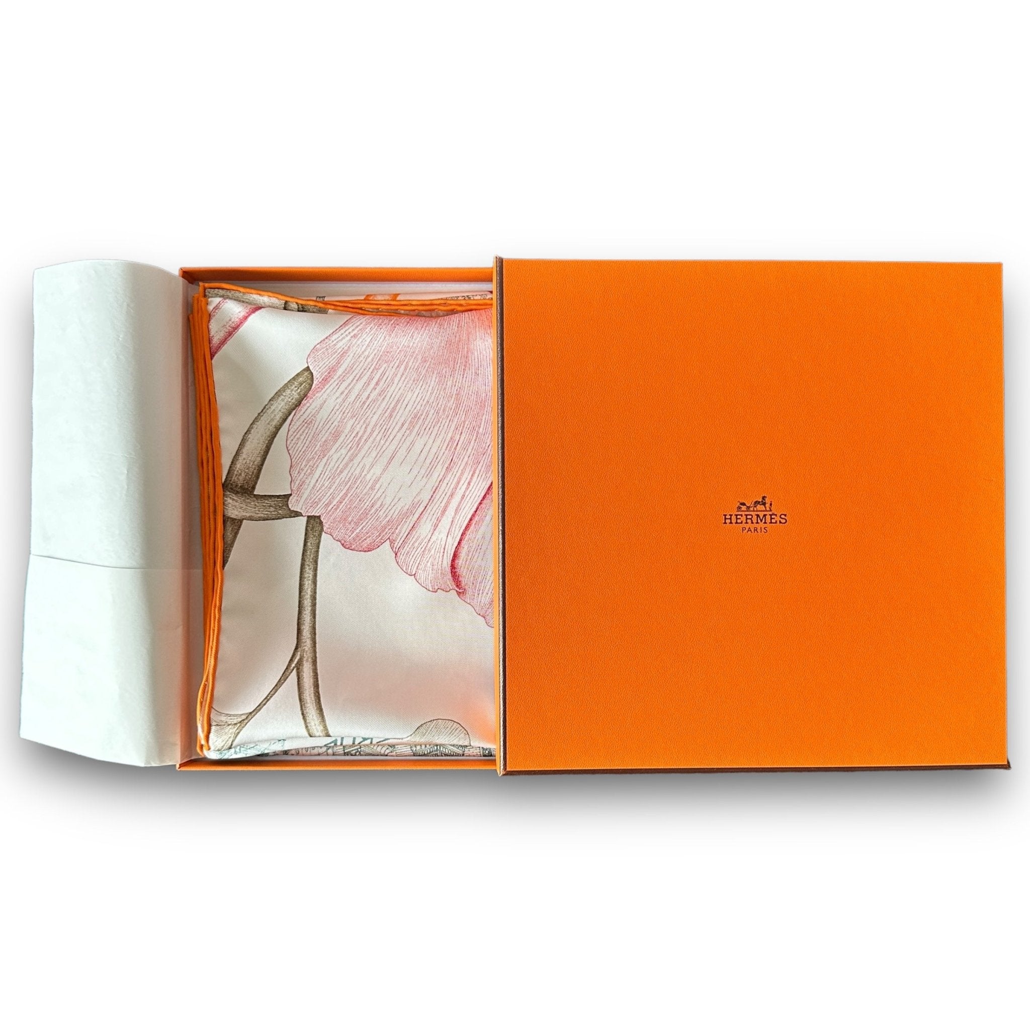 À l'ombre des pivoines - FOULARD HERMES 90 - Carré Society