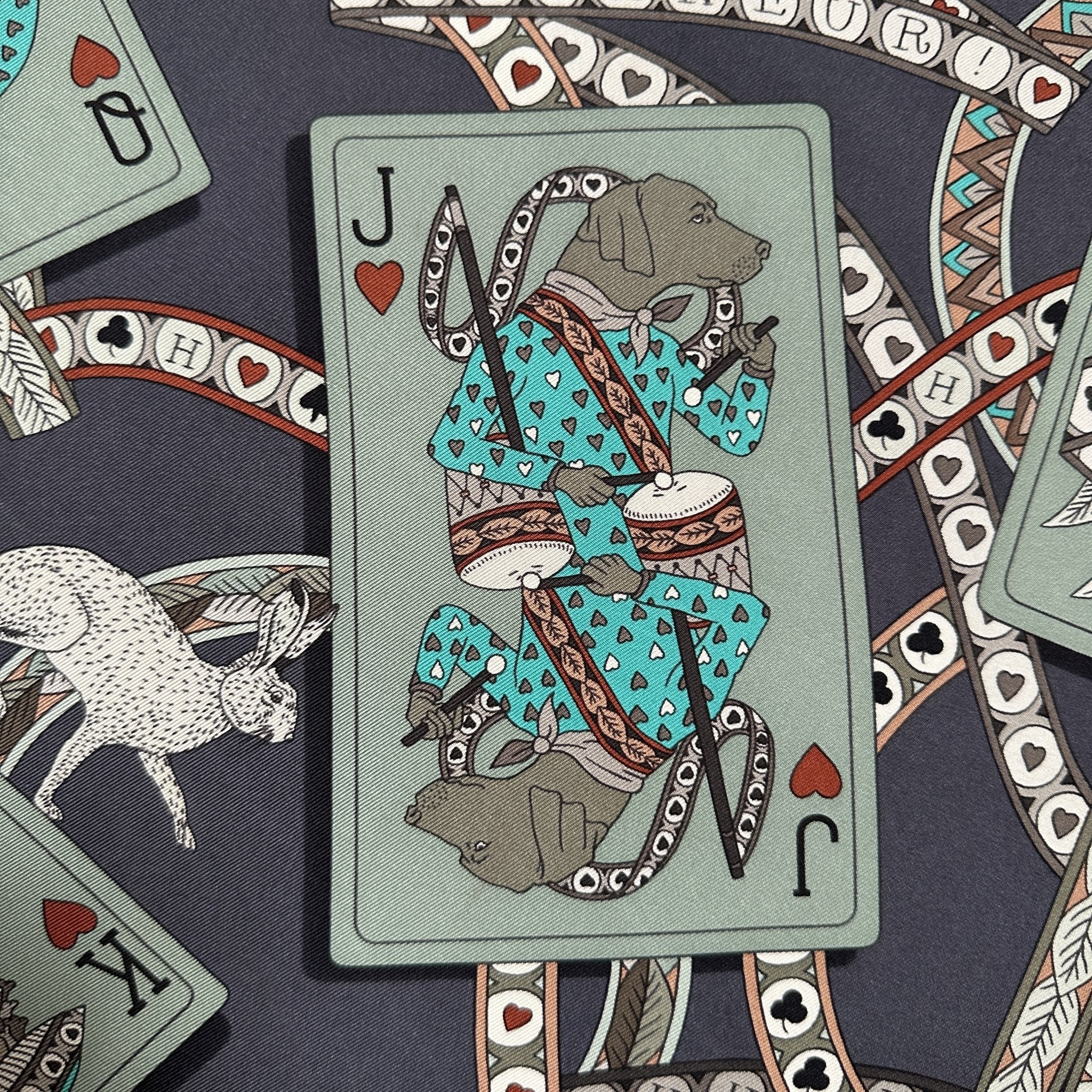 dessin de lapin sur le carre hermes