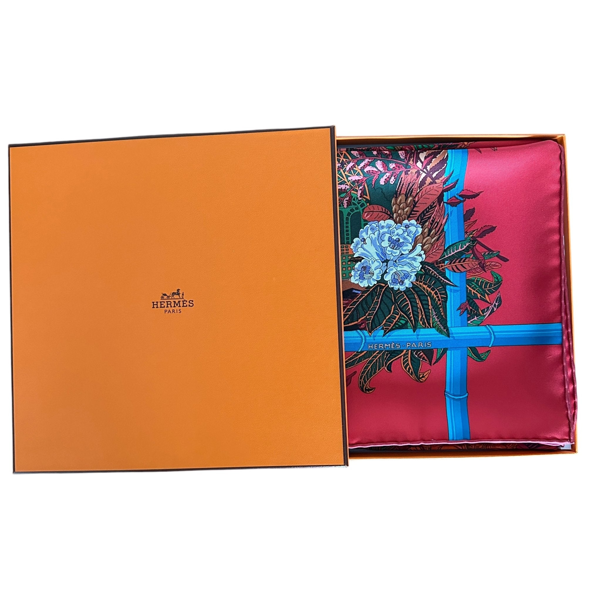 foulard carre hermes jardins d hiver dans sa boite hermes