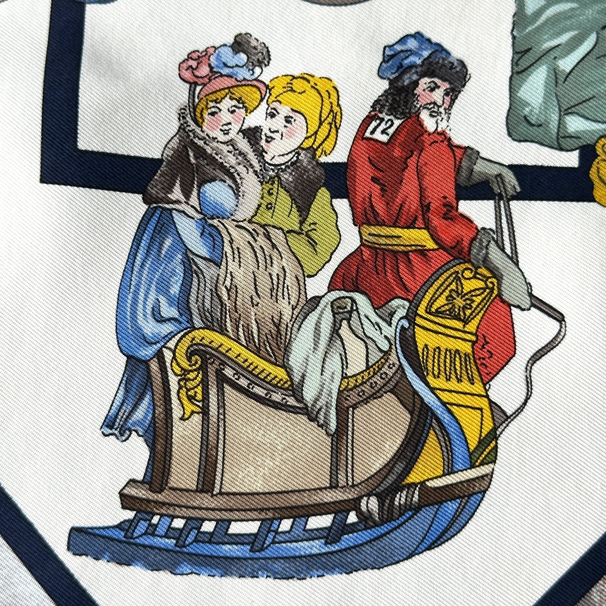 HERMES カレ90 Voyages En Russie 仏製 未使用保管品 Hermès scarf, Travels in Russia – Loïc Dubigeon 1983